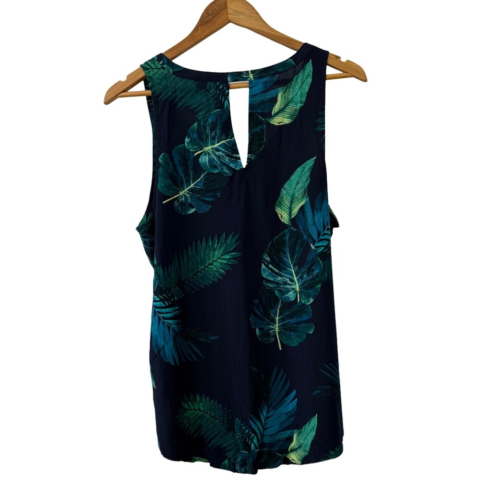 Old Navy Blue and Green Tropical Print Top - Picture 2 of 8